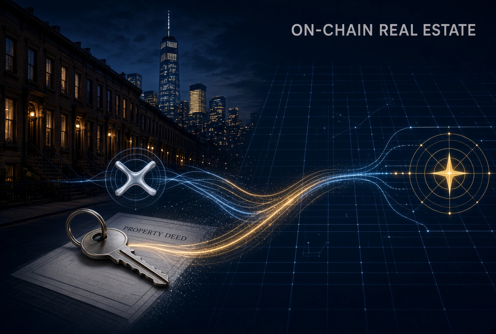 New York property deed and key settling across XRP Ledger and Stellar rails.