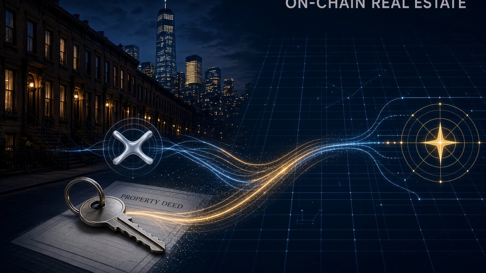 New York property deed and key settling across XRP Ledger and Stellar rails.